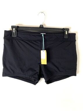Kona Sol NWT Black Boyshort Swim Bottoms Mid Rise Medium Coverage